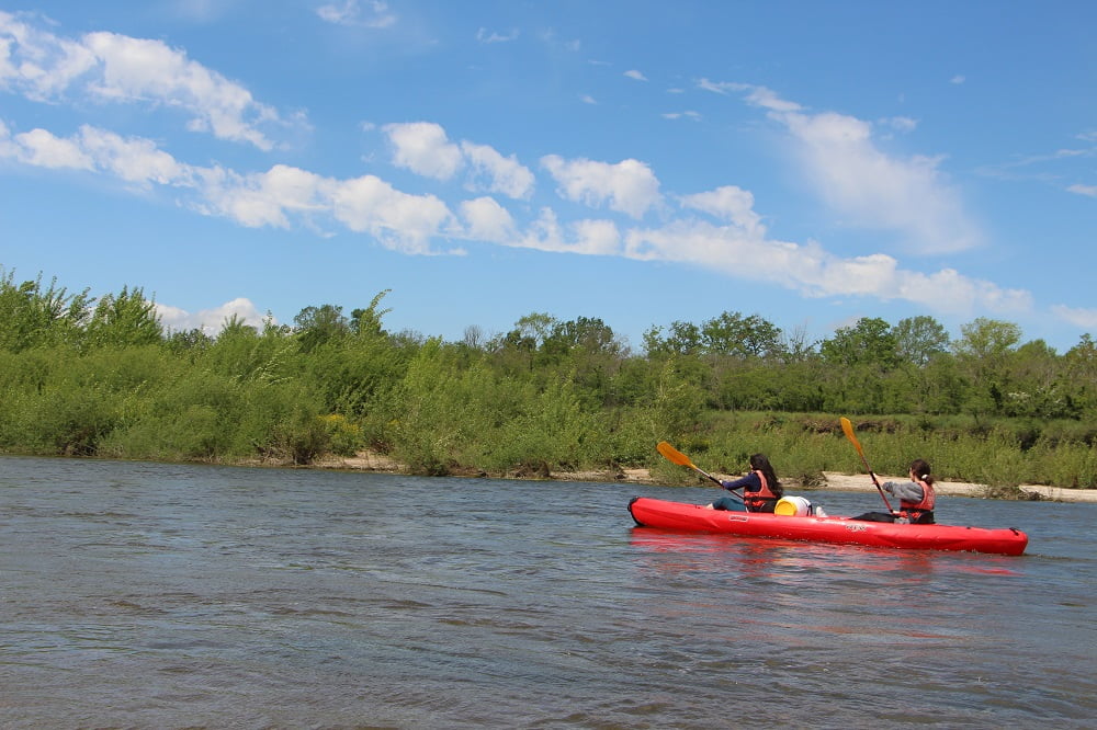 Combined bike and canoe kayak on the Loire