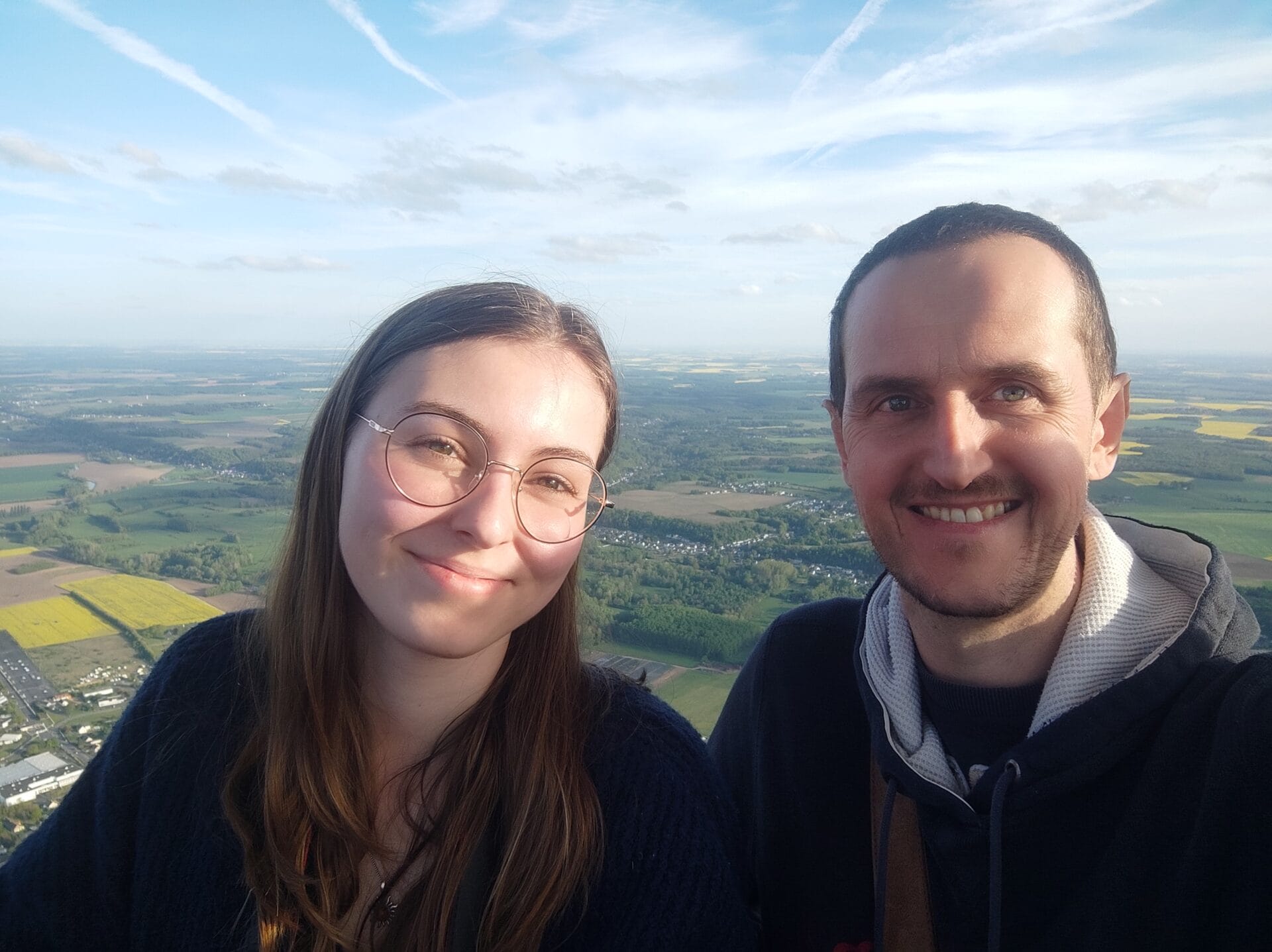 à bord d''une montgolfière au-dessus d'Amboise